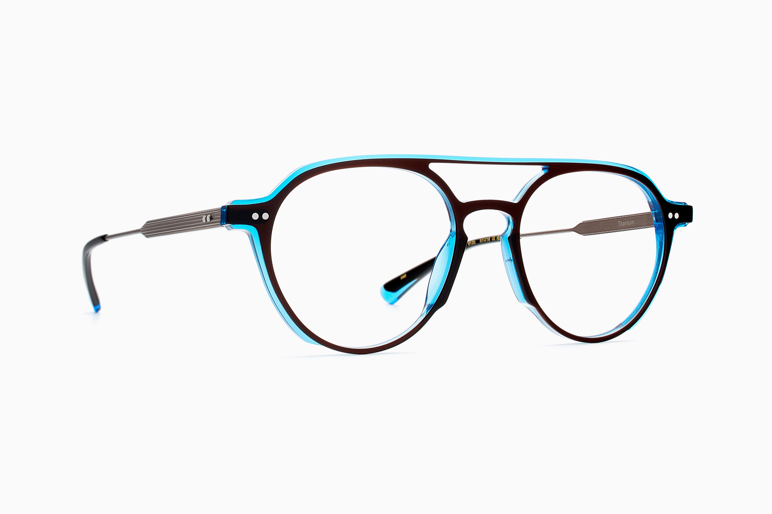 MARRON / BLEU FLUO
